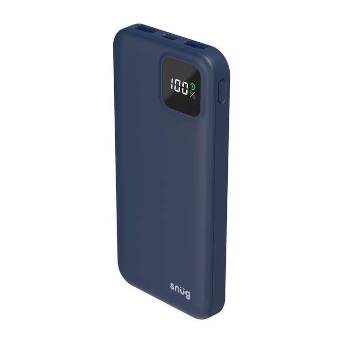 Snug 10000mAh Power Bank - 20W PD Square Digital - Blue