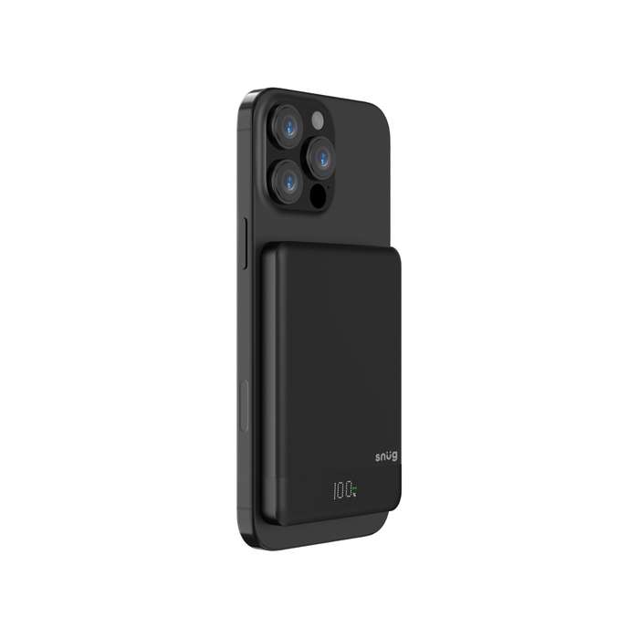 Snug 5000mAh Magnetic Wireless Power Bank - 10W - Black