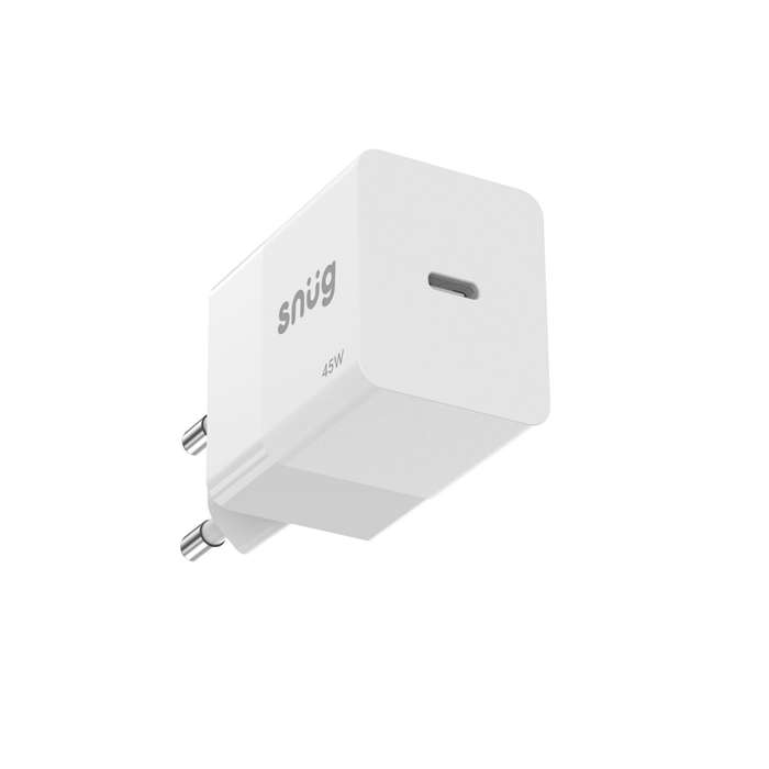 Snug 45W Wall Charger - 1 Port PD Fast Charging Adapter - White