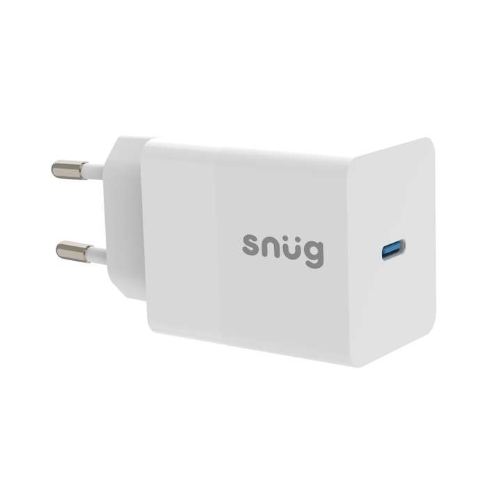 Snug 45W PD GaN Charger with USB-C To Type-C Cable - White