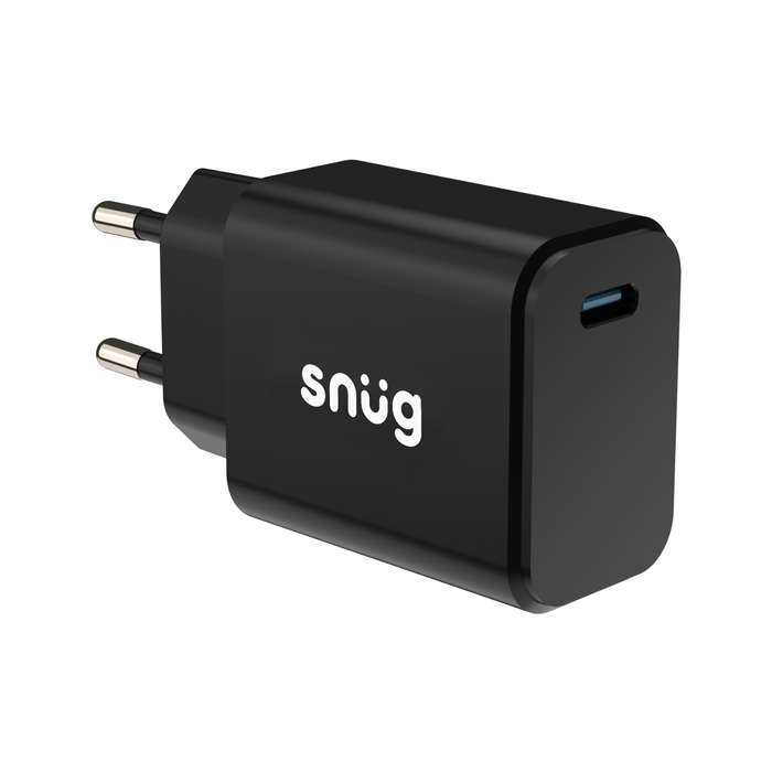 Snug 25W GaN Charger - 1 Port PD Fast Charger - Black