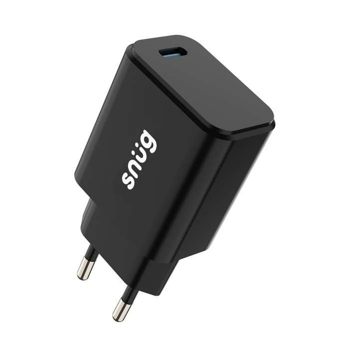 Snug 25W GaN Charger - 1 Port PD Fast Charger - Black