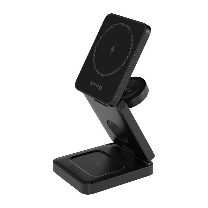 Snug 15W 3-In-1 Magnetic Wireless Charger 15W - Black
