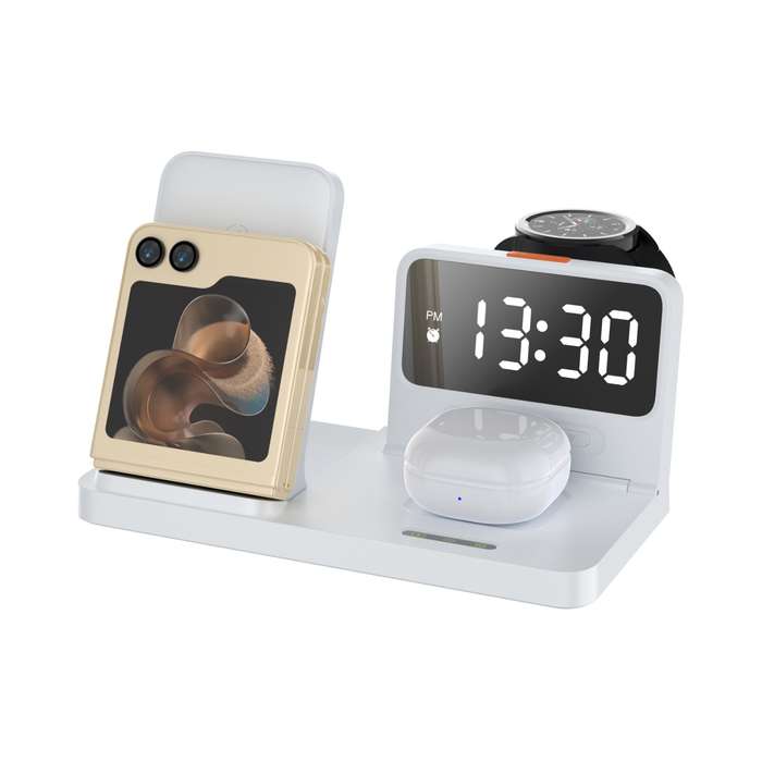 Snug 15W 4-In-1 Wireless Charger - Clock White