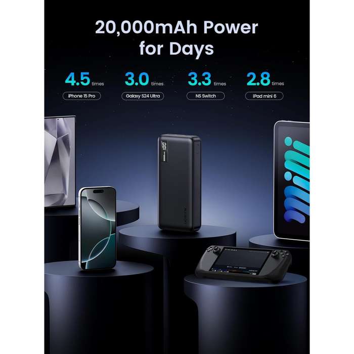 UGREEN 20000mAh PD Power Bank - 20W - Black