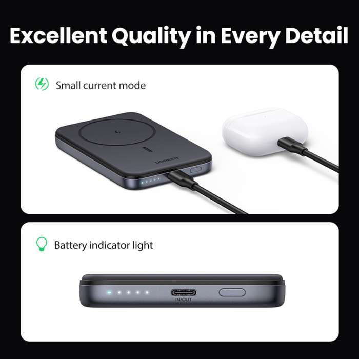 UGREEN 10000mAh Wireless Magnetic PD Power Bank - 20W