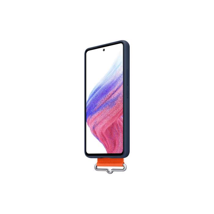 Samsung Galaxy A53 5G Case - Official Samsung Silicone Cover With Strap - Blue