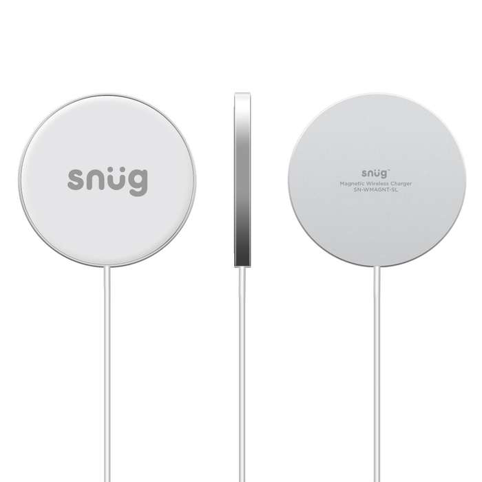 Snug 15W Magnetic Wireless Charger Pad - Silver