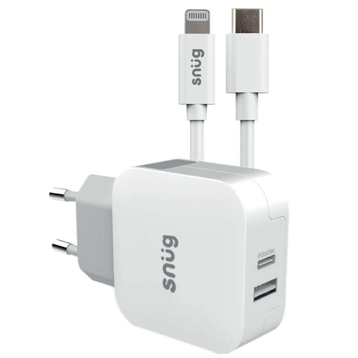 Snug 30W PD Wall Charger with Type-C to Lightning Cable