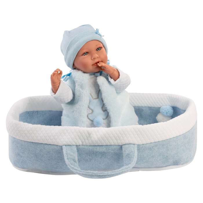 Llorens - Baby Boy Doll with Clothing & Baby Carrier: Mimo - 40cm