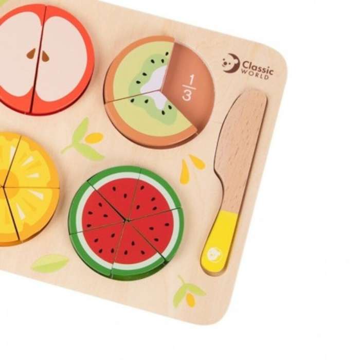 Classic World - Fruity Fractions - Cutting Fruit Puzzle - 23pcs