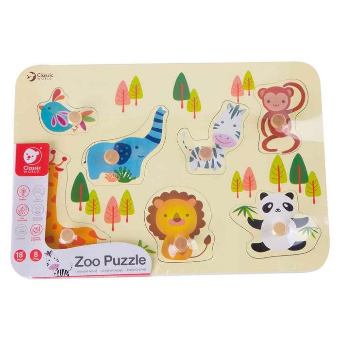 Classic World - Peg Puzzle - Zoo - 7pcs