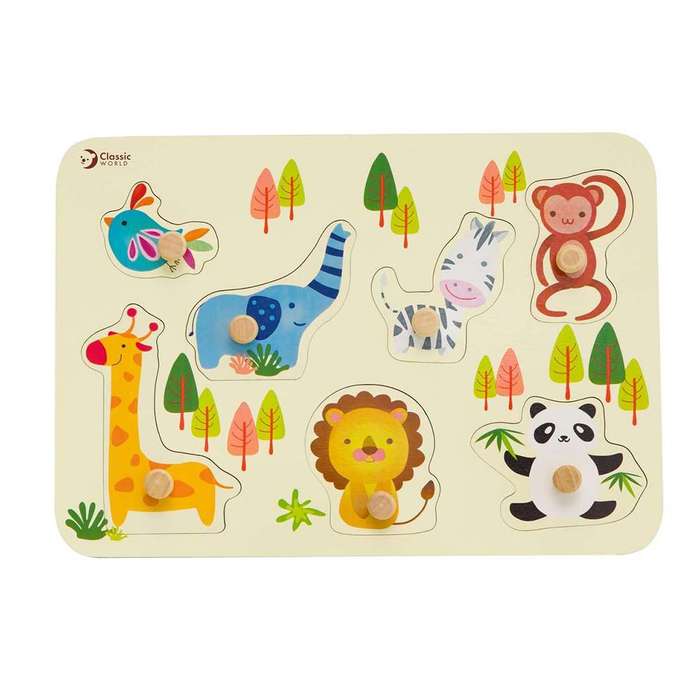 Classic World - Peg Puzzle - Zoo - 7pcs