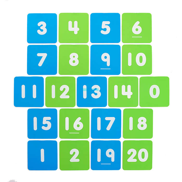EDX Education - Number Pads 1-20 20cm x 20cm 21pcs 2 Colours