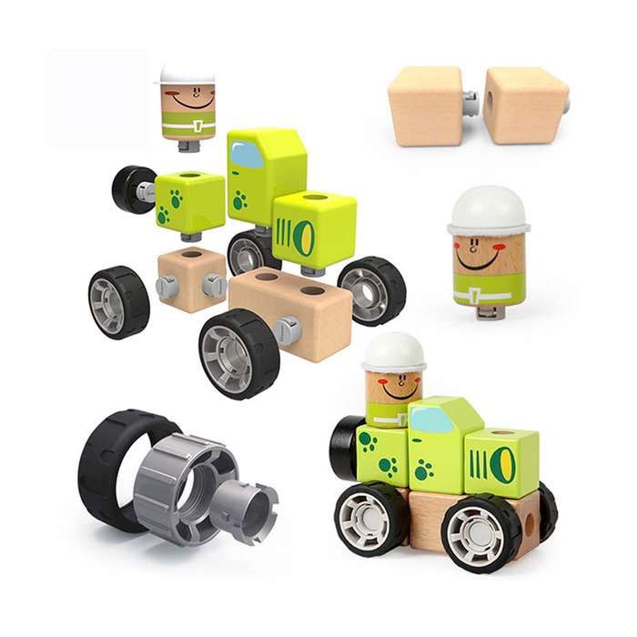 TopBright - Wooden Building Blocks - Forest Animal - 120 Pieces