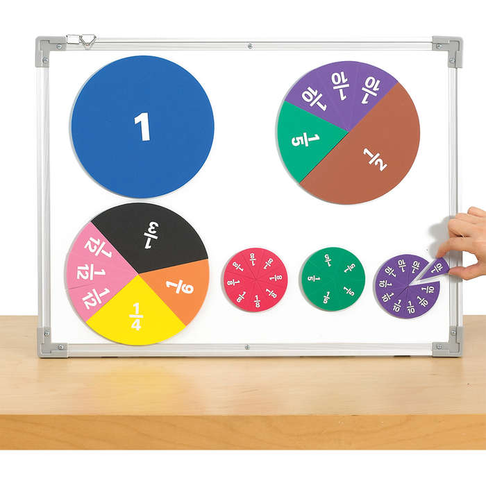 EDX Education - Fraction Circles - 1 to 12th - Printed Demo Magnetic - 51pcs