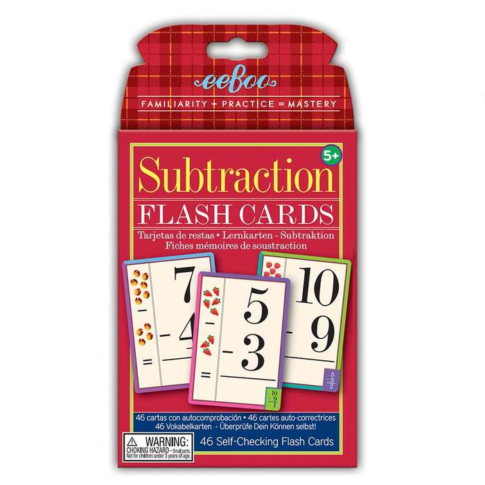 eeBoo - Subtraction Flash Cards - Educational Math Learning Cards