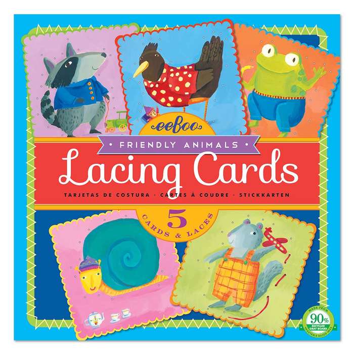 eeBoo - Friendly Animals Lacing Cards