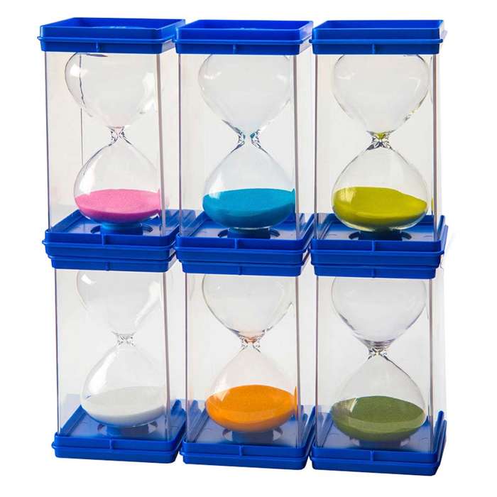 Invicta Education - Giant Sand Timers (Set of 6) 30 secs, 1, 3, 5, 10 & 15 mins.