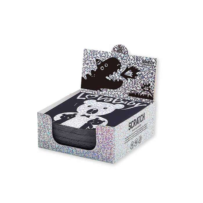 Jar Meló - Scratch Art Notes Set - Silver Hologram Glitter