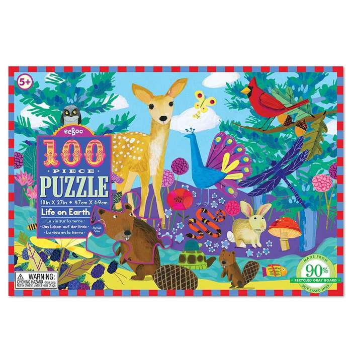 eeBoo - Life On Earth 100 Piece Puzzle