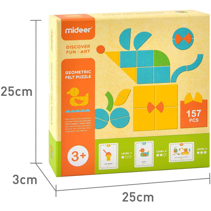 Mideer - Geometric Felt Puzzle - 157pcs