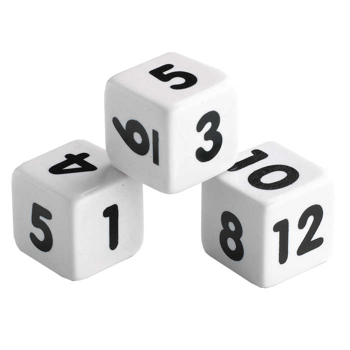 EDX Education - Dice - Number 1-12 - 18mm - 12pcs Polybag
