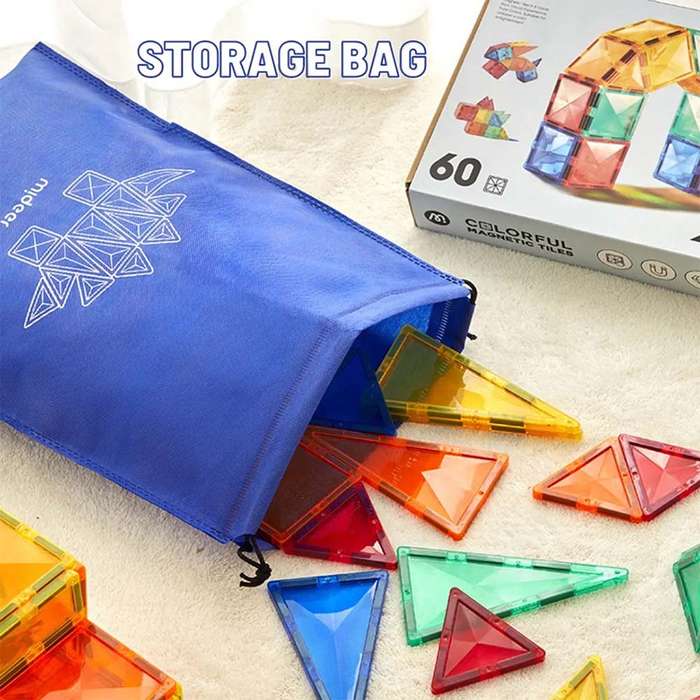 Mideer - Colourful Magnetic Tiles Marble Run - 100pcs