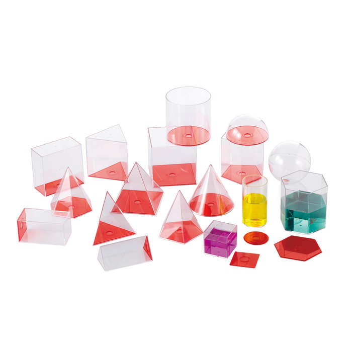 EDX Education - 10cm Geometric Solids (17) with lids