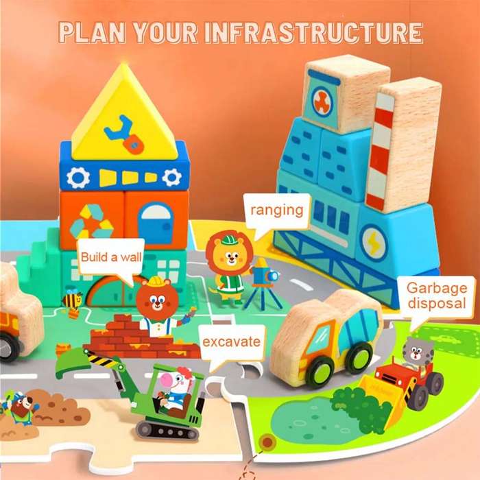 Mideer - Little Architect Wooden Blocks -37pcs