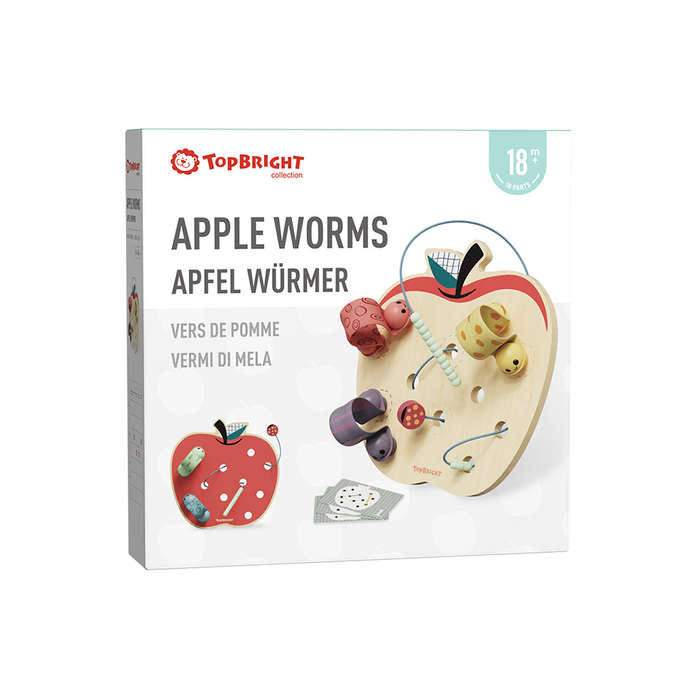 TopBright - Apple Worms Fine Motor Game with Activity Cards