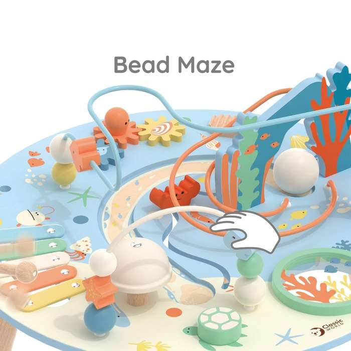 Classic World - Wooden Multi-Activity Table - Ocean-themed