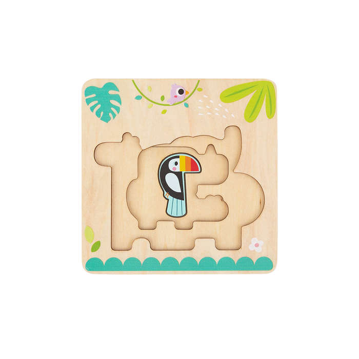 TookyToy - Multi-layered Wooden Puzzle - Animal Adventure