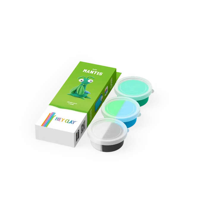 Hey Clay - Modelling Air-Dry Clay with Fun Interactive App - Mantis, series Bugs, 3 cans