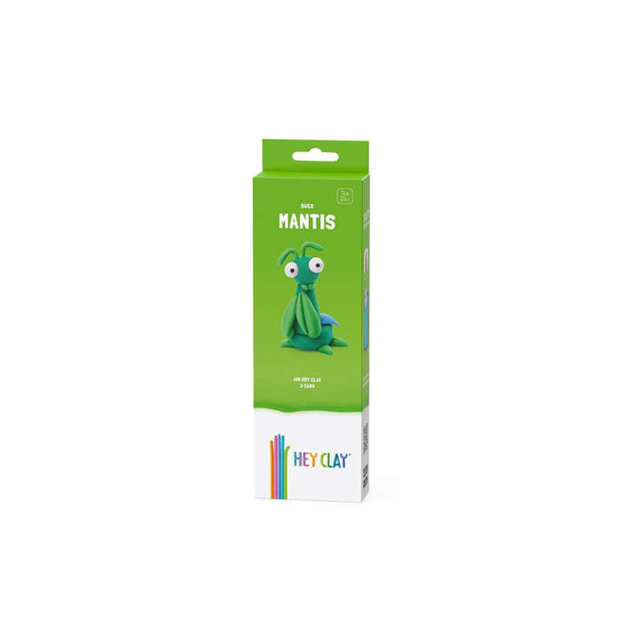 Hey Clay - Modelling Air-Dry Clay with Fun Interactive App - Mantis, series Bugs, 3 cans