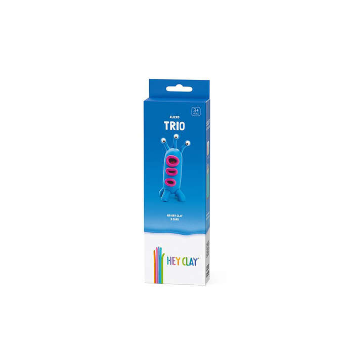 Hey Clay - Modelling Air-Dry Clay with Fun Interactive App - Trio, series Aliens, 3 cans