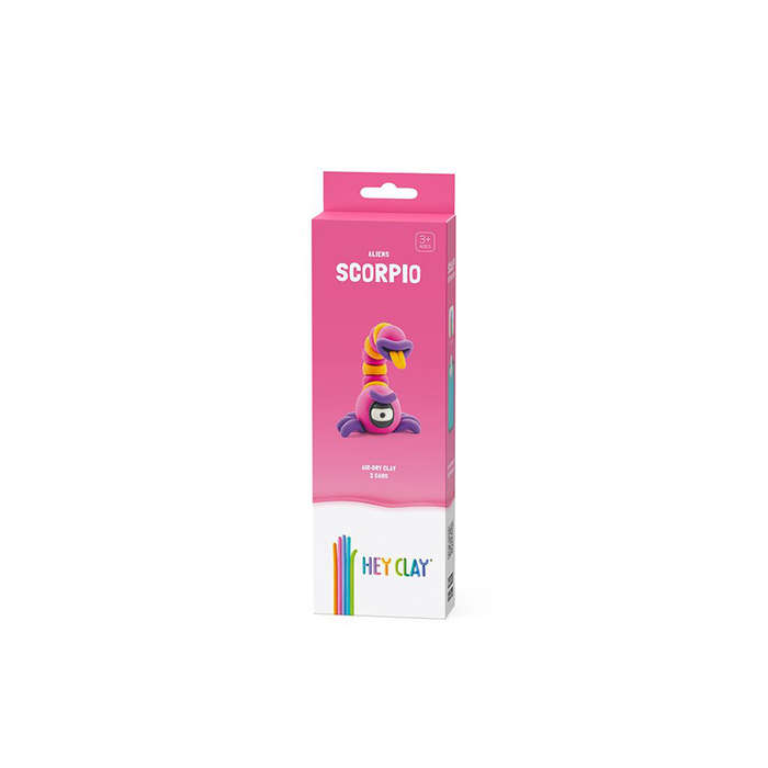 Hey Clay - Modelling Air-Dry Clay with Fun Interactive App - Scorpio, series Aliens, 3 cans