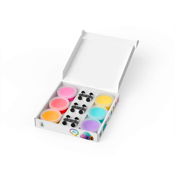 Hey Clay - Modelling Air-Dry Clay with Fun Interactive App - Happy Cars, series Motors, 6 cans