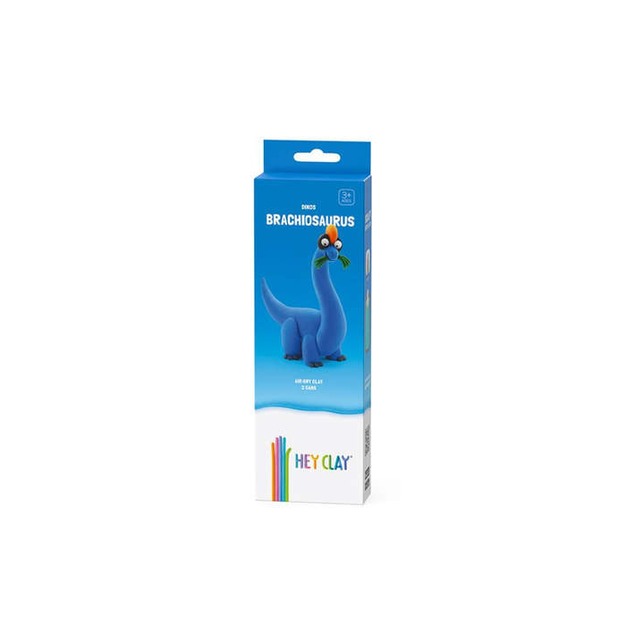Hey Clay - Modelling Air-Dry Clay with Fun Interactive App - Brachiosaurus, series Dinos, 3 cans
