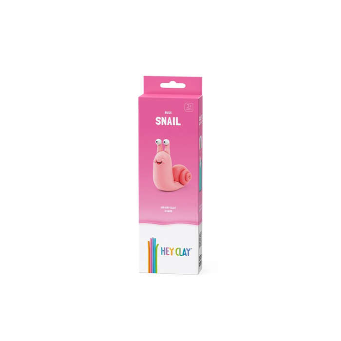 Hey Clay - Modelling Air-Dry Clay with Fun Interactive App - Snail, series Bugs, 3 cans