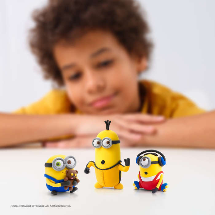Hey Clay - Modelling Air-Dry Clay with Fun Interactive App - Kevin, Series Minions, 5 cans
