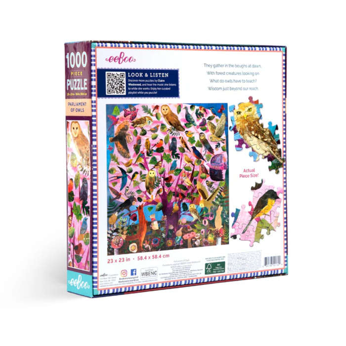 eeBoo - Parliament Of Owls 1000 Piece Square Puzzle