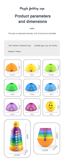 Cogo - Rainbow Stacking Cups - 9 Pieces