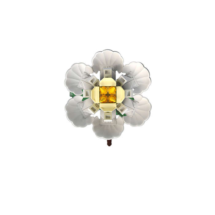 Feelo - Flower Building Block Set - White Rose - 98 Pieces