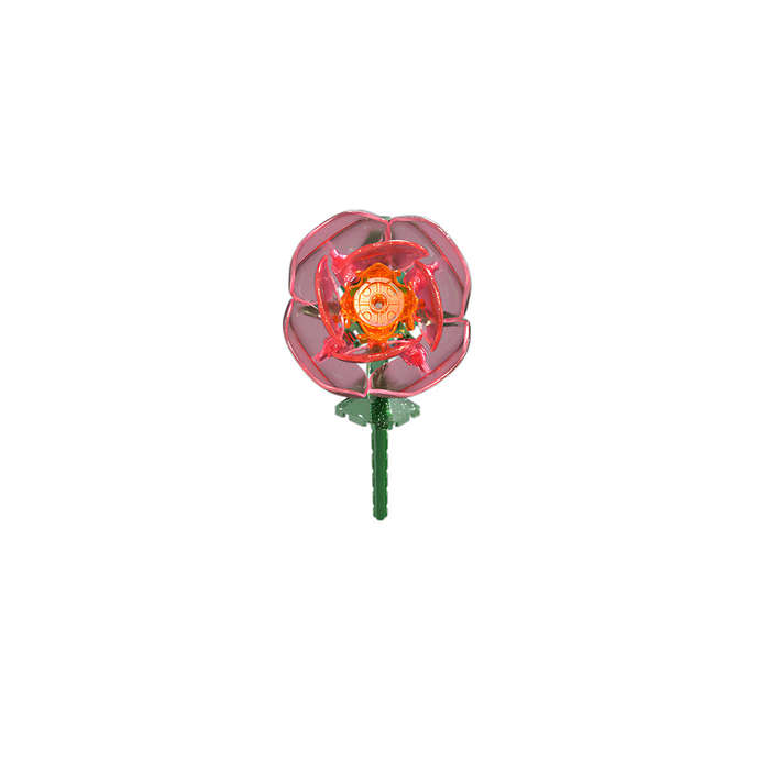 Feelo - Flower Building Block Set - Red Rose - 67 Pieces