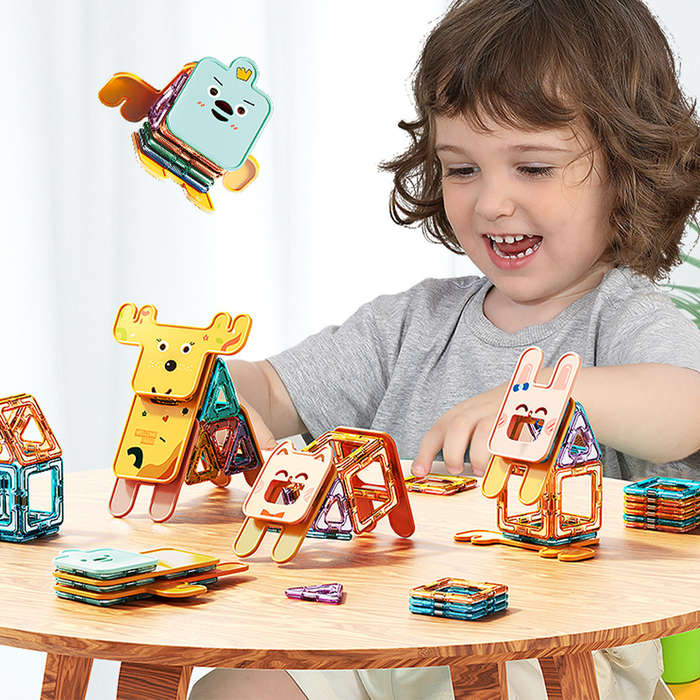 Feelo - Magnetic Tiles Activity Set - Animals - 30 Pieces
