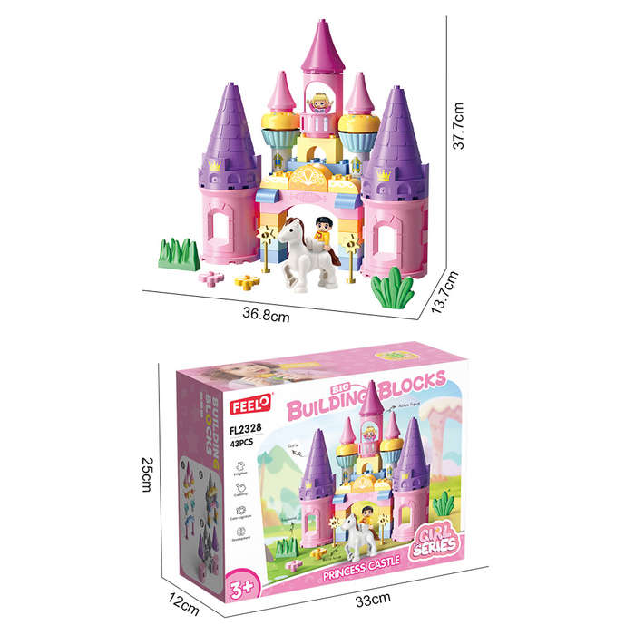 Feelo - Princess Castle - Large Building Block Set - 43 Pieces