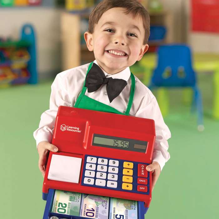 Learning Resources - Pretend & Play® Calculator Cash Register with Euro Currency