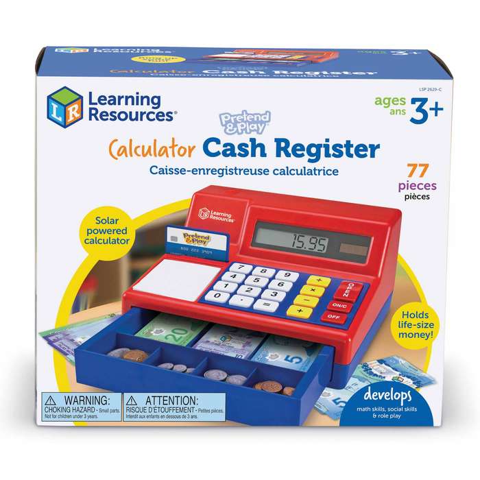 Learning Resources - Pretend & Play® Calculator Cash Register with Euro Currency