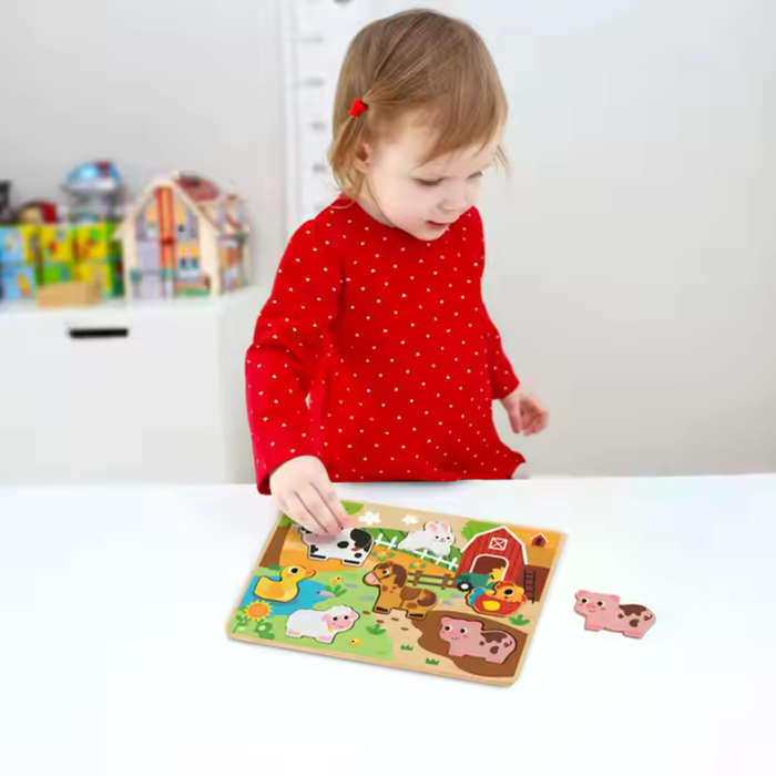 hi Pando - Chunky Wooden Puzzle - Farm Animals - 8pcs
